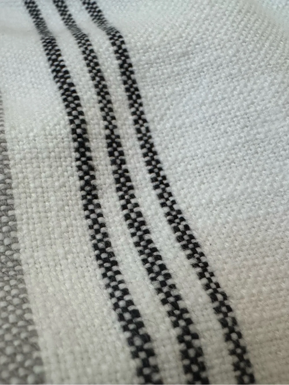 Ugg Duvet Cotton White with Grey and Black Stripe Duvet Cover King size